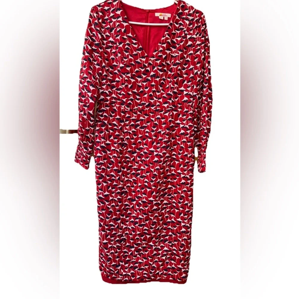 Boden Hannah Sheath Dress Poinsettia 6L - Picture 4 of 10